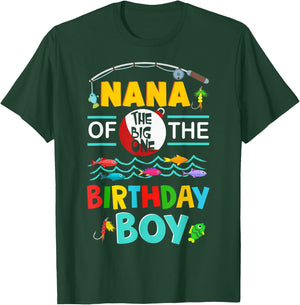 Nana of Big One 1st Birthday Boy Matching Family Fishing T-Shirt - T-Shirt | Forest