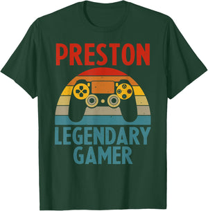 PRESTON Gift Name Personalized Funny Gaming Geek Birthday T-Shirt - T-Shirt | Forest