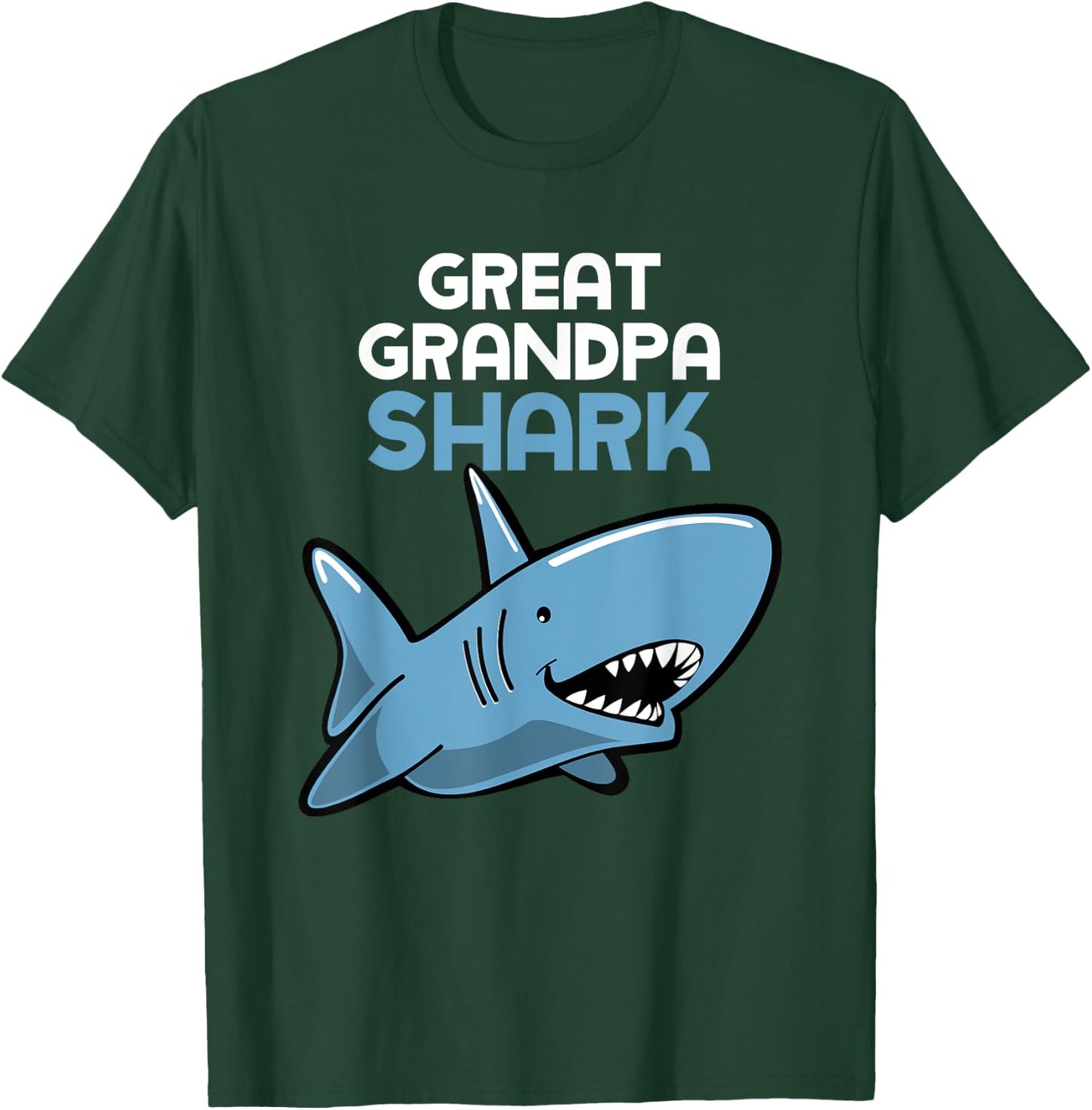 Great Grandpa Shark Funny Family T-Shirt - T-Shirt | Forest