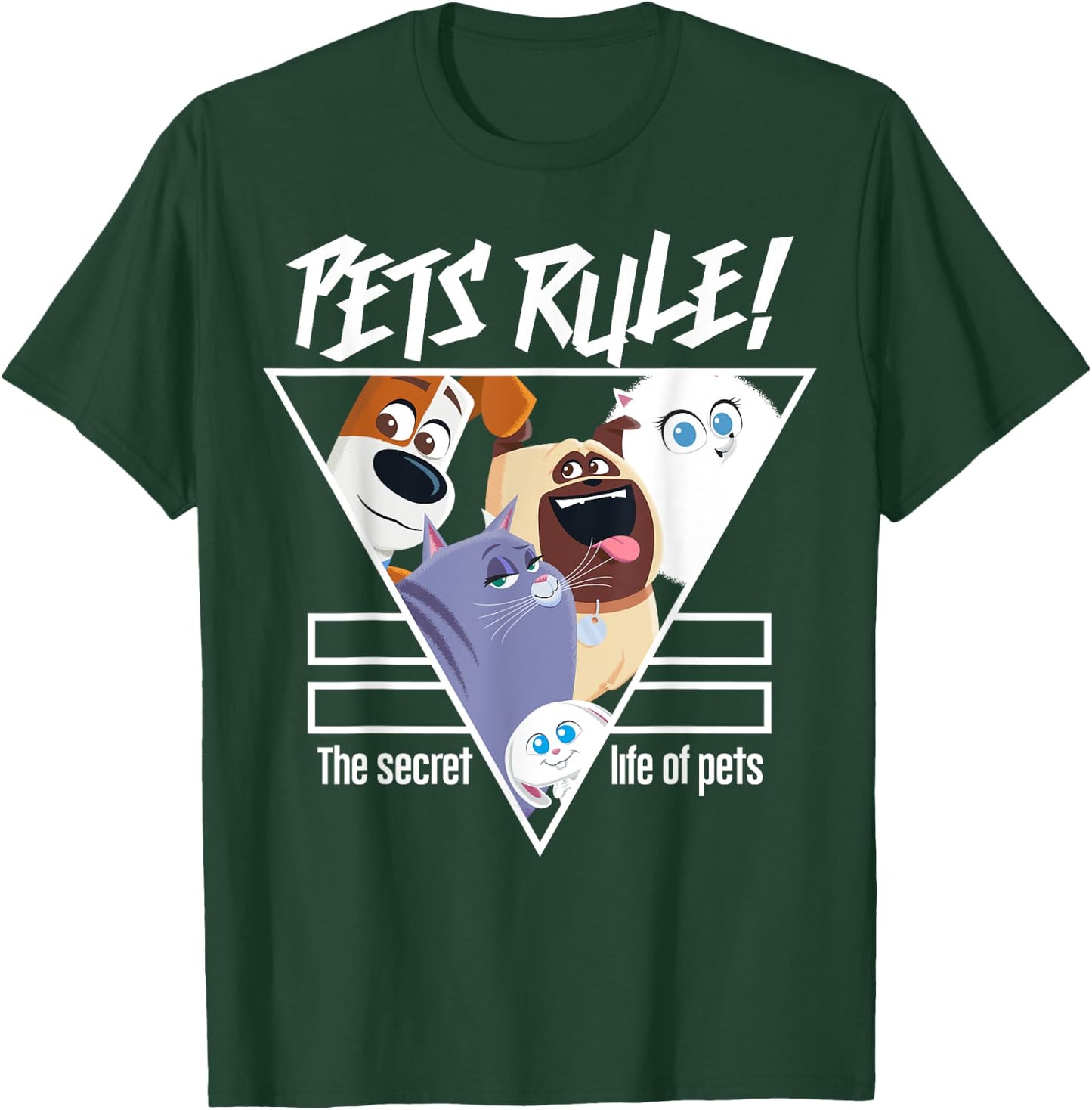 Illumination - The Secret Life of Pets Pet , Kids/ , -Adults, Boys, Short Sleeve, Black, Small, Classic Fit, Cotton Blend T-Shirt - T-Shirt | Forest