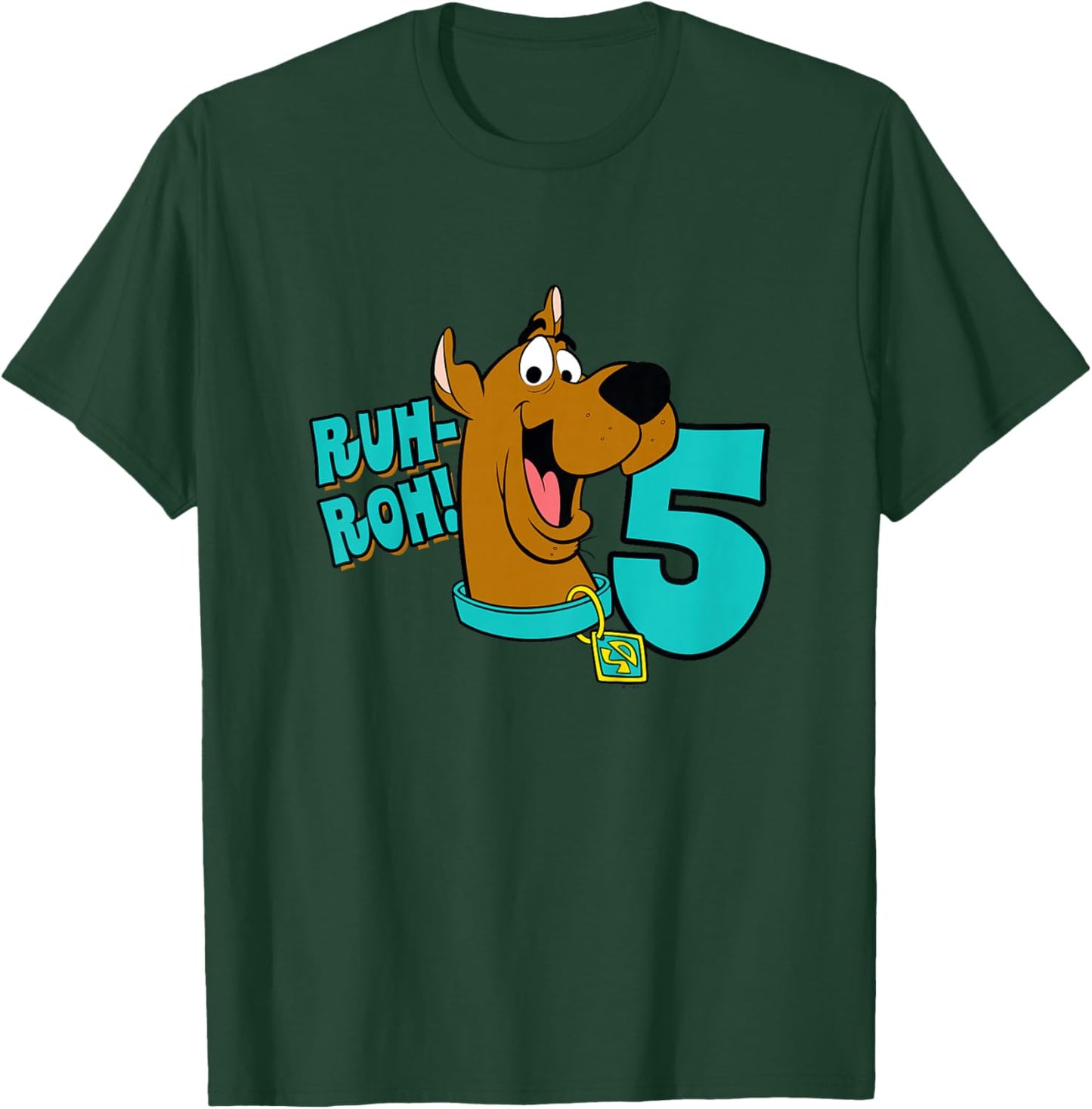 Kids Scooby-Doo 5th Birthday Ruh-Roh! I'm 5! T-Shirt - T-Shirt | Forest