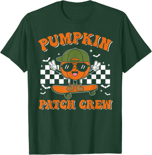Groovy Pumpkin Patch Crew Pumpkin Patch Crew Fall Halloween T-Shirt - T-Shirt | Forest