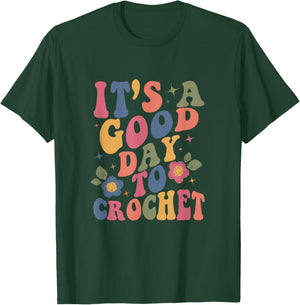 It's Good Day To Crochet Funny Groovy Crochet Lover , Small, Black T-Shirt - T-Shirt | Forest