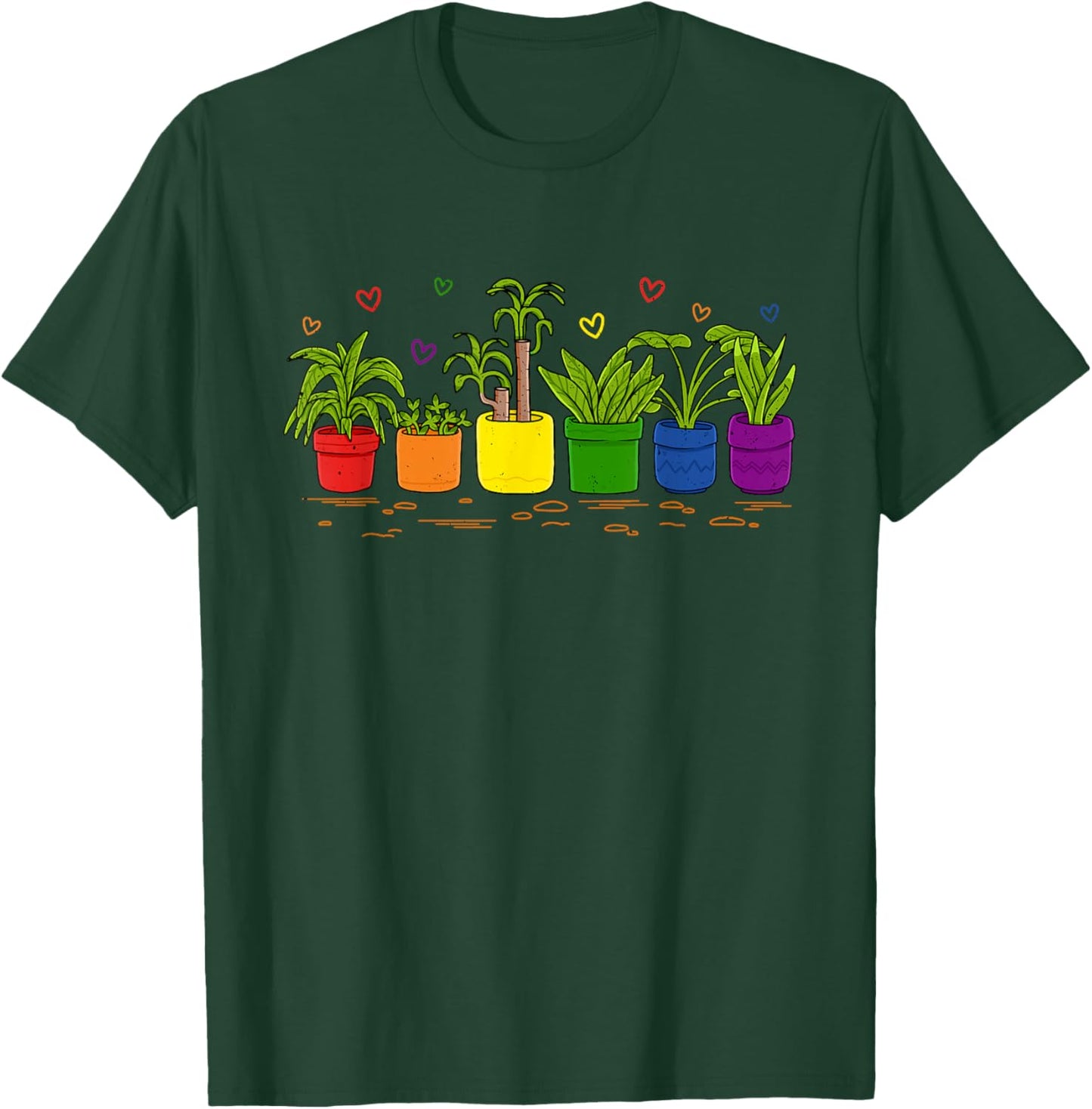 Colorful Plant Pots for Gay Gardeners & Allies T-Shirt - T-Shirt | Forest