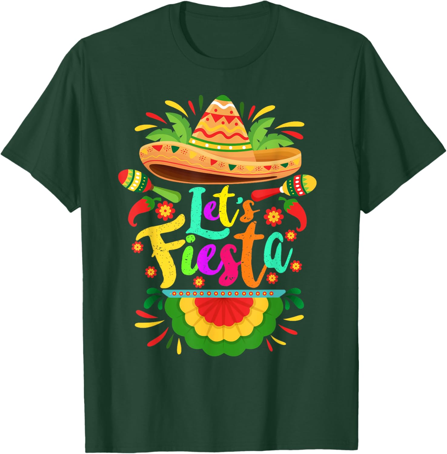 Let's Fiesta Cinco De Mayo Mexican Party Let's Fiesta T-Shirt - T-Shirt | Forest