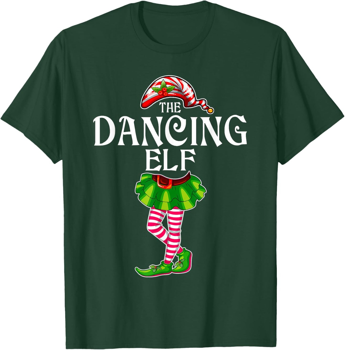 The Dancing Elf Christmas Matching Family Group T-Shirt - T-Shirt | Forest