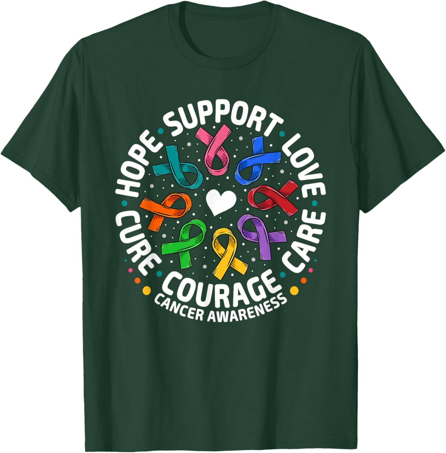 All Cancer Awareness Shirts Support All Ribbons Cancer T-Shirt - T-Shirt | Forest
