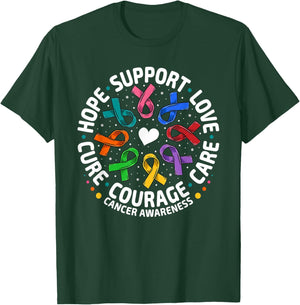 All Cancer Awareness Shirts Support All Ribbons Cancer T-Shirt - T-Shirt | Forest