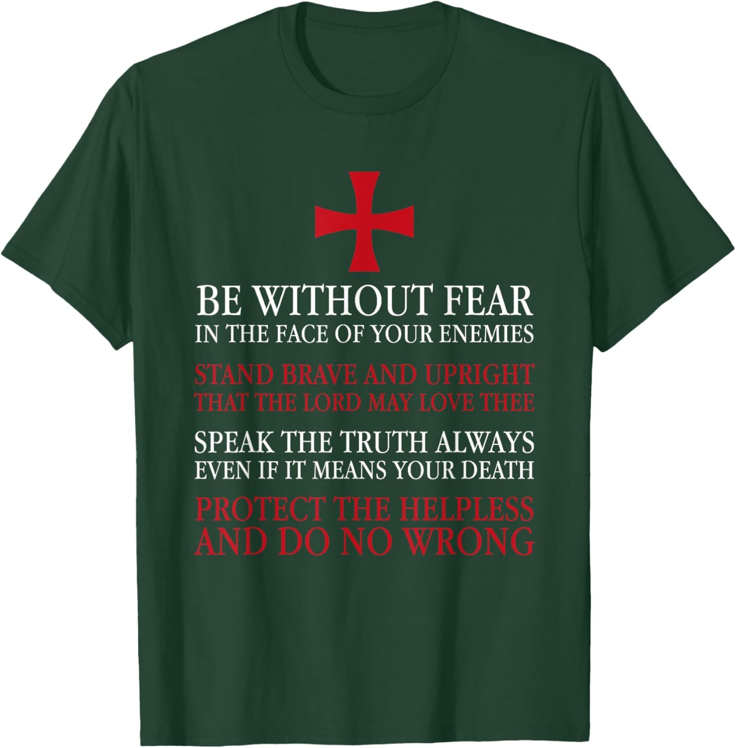 Crusader Knight Knights Templar Cod Ren Faire T-Shirt - T-Shirt | Forest