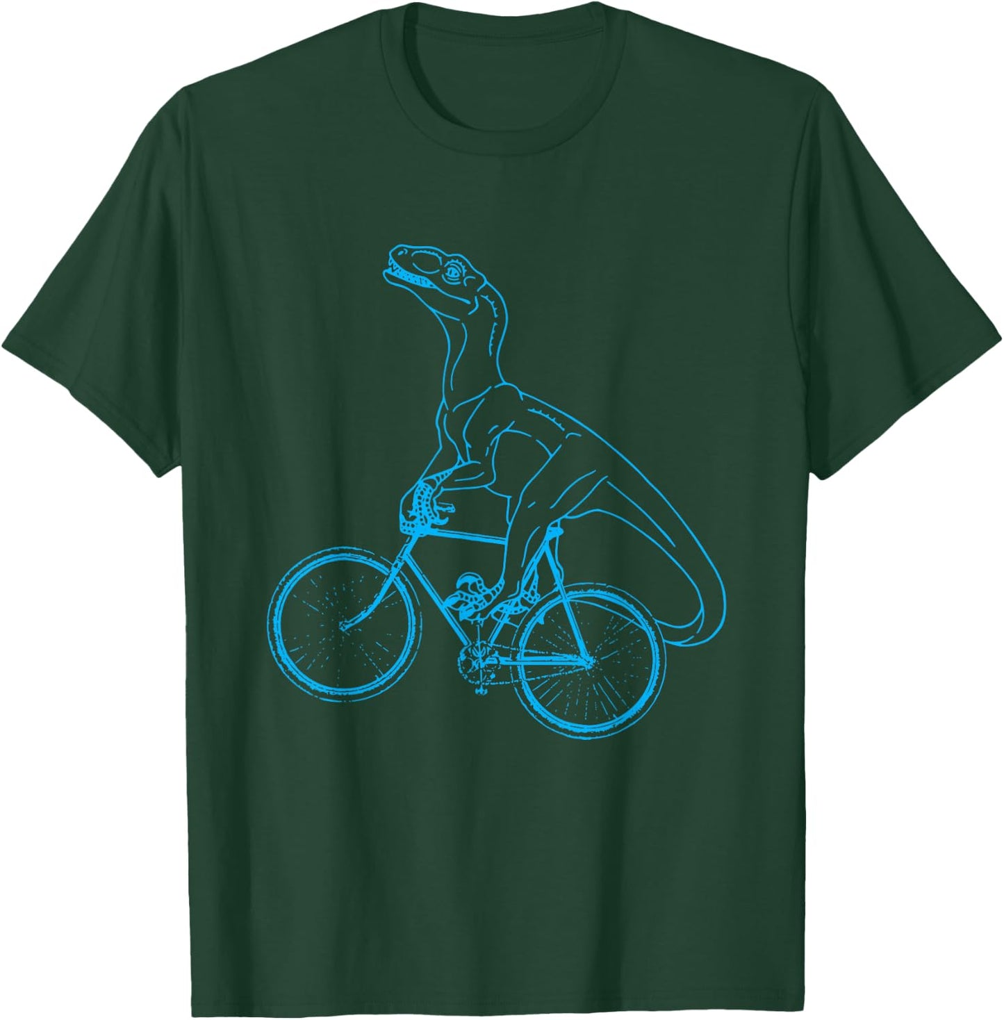 Funny Dinosaur Bicycle Bike Cycling Dino T-Shirt - T-Shirt | Forest