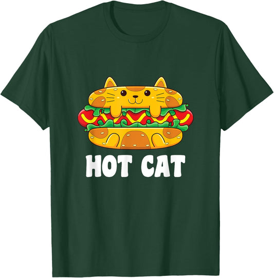 Funny Hot Dog Cat Women Kids T-Shirt - T-Shirt | Forest