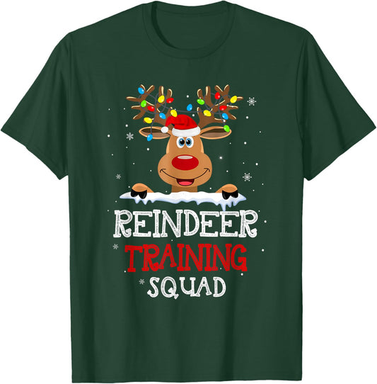 Christmas Running Reindeer Runner Training Squad Team Gifts T-Shirt - T-Shirt | Forest