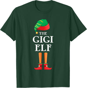 The Gigi Elf Christmas Matching Family Funny Pajama Pj Xmas T-Shirt - T-Shirt | Forest