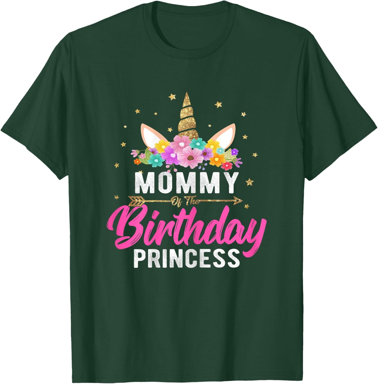 Unicorn Birthday Shirt Mommy Of The Birthday Girl Gift T-Shirt - T-Shirt | Forest