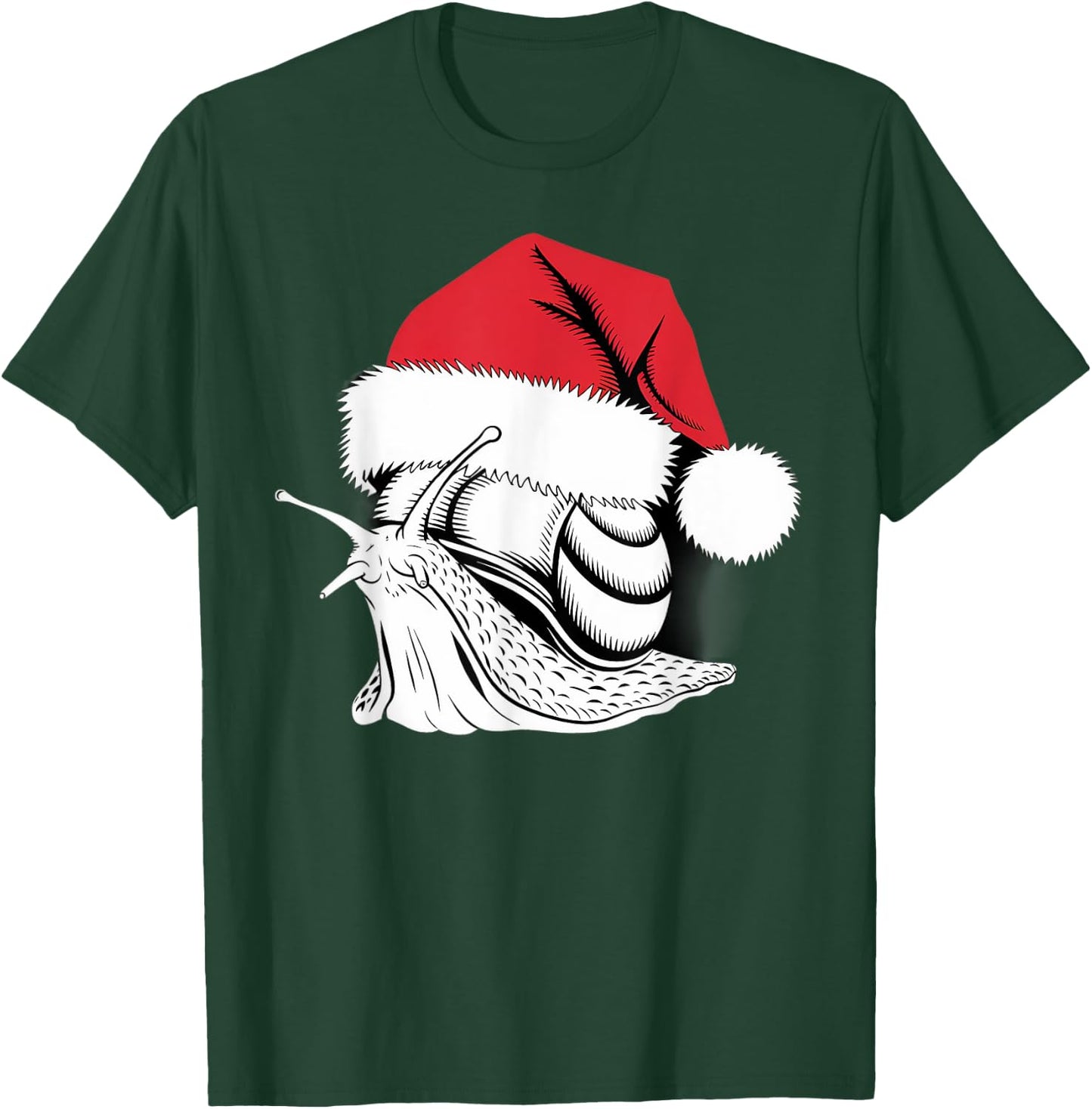 Joyful Snail Santa on Snail Christmas T-Shirt - T-Shirt | Forest
