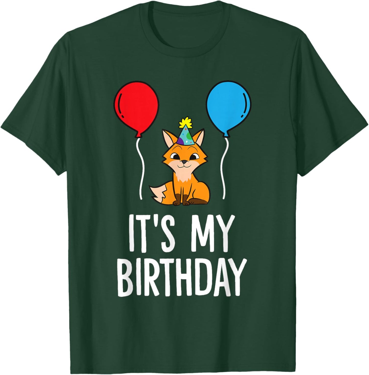 It's My Birthday Fox Birthday Party Fox T-Shirt - T-Shirt | Forest