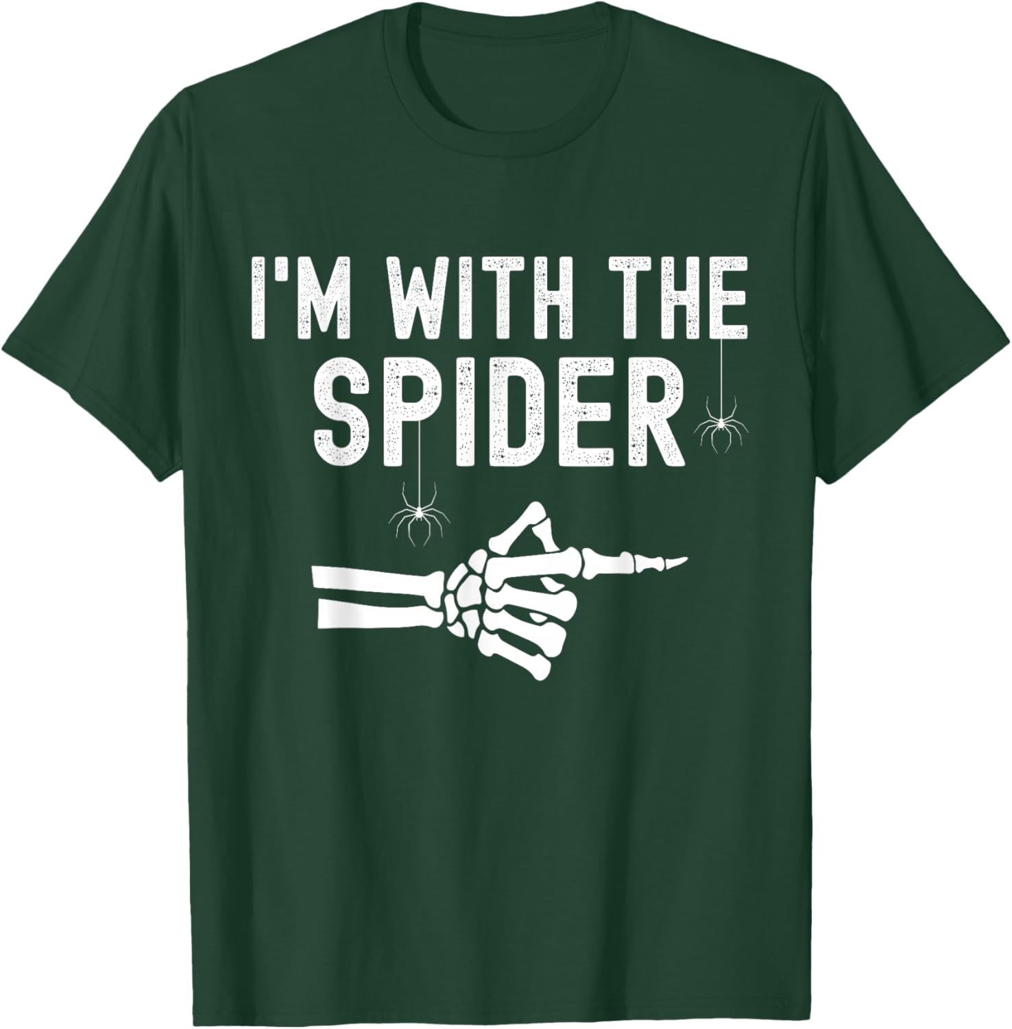 I'm With Spider Funny Skeleton Halloween Couples Matching T-Shirt - T-Shirt | Forest