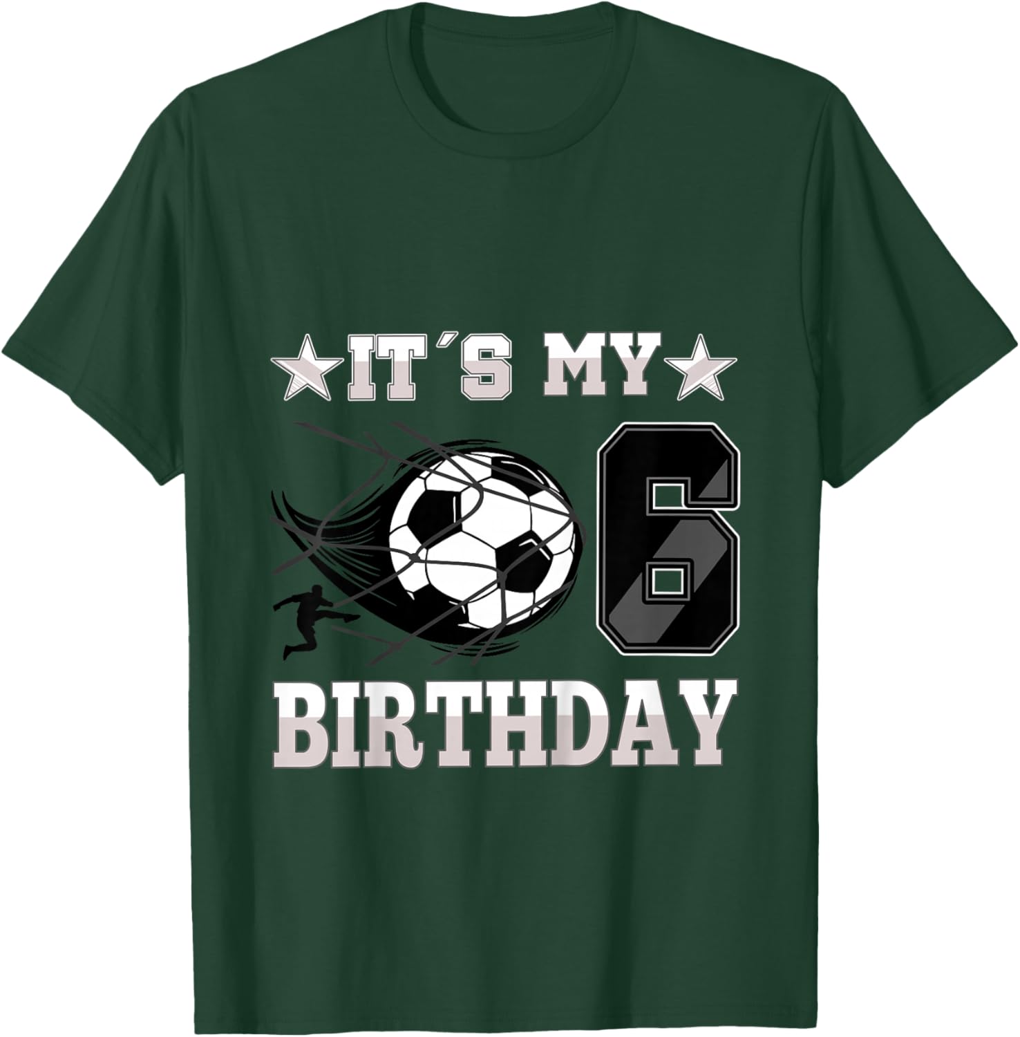 Soccer Birthday Party - 6th Birthday Boy 6 Years Old T-Shirt - T-Shirt | Forest