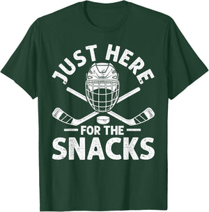 Just here for the Snacks Ice Hockey Fans Stadium Game T-Shirt - T-Shirt | Forest
