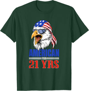 Funny 21st Birthday - USA Eagle Patriotic Gift Women Men T-Shirt - T-Shirt | Forest