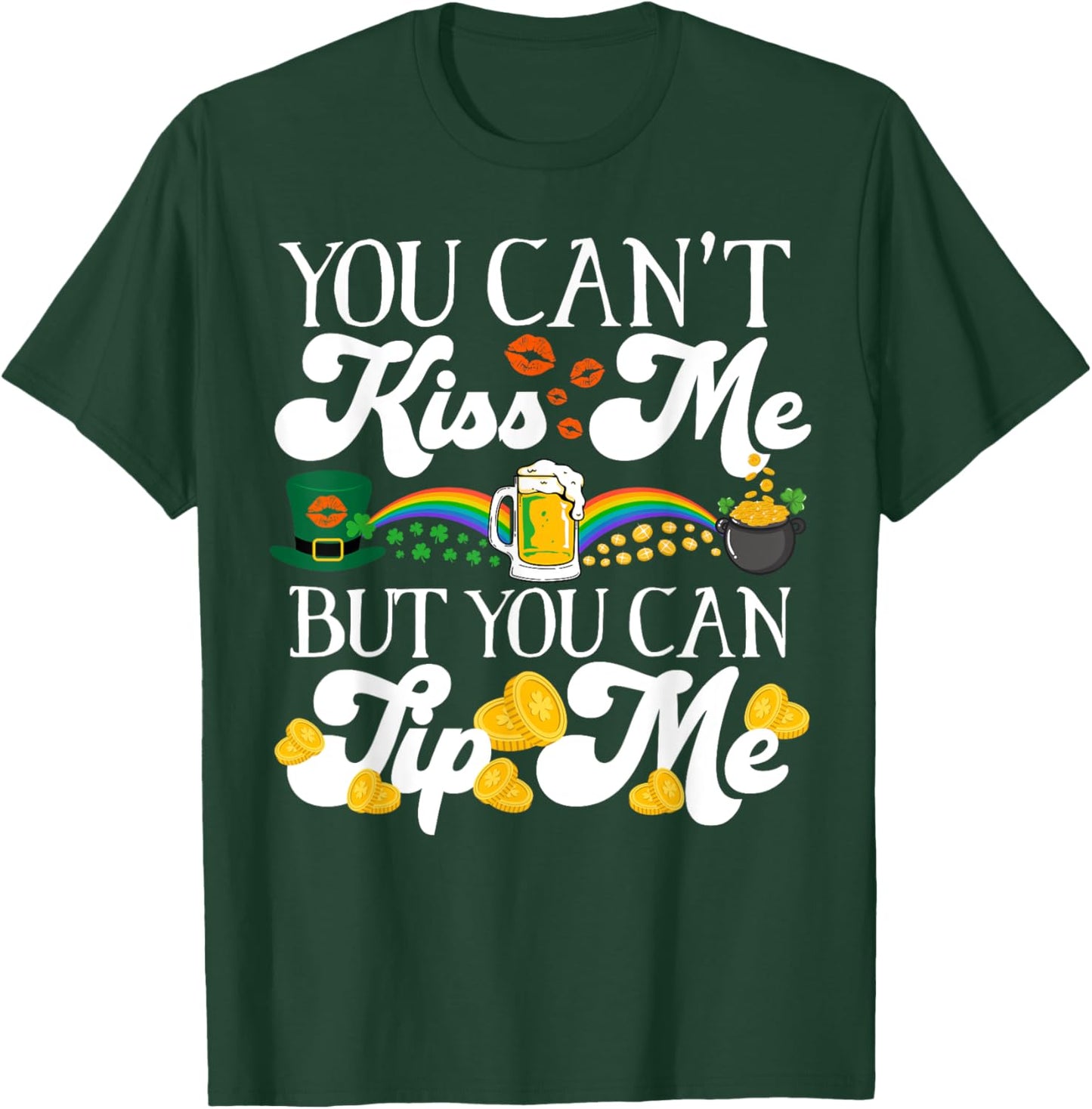 Funny Irish St Patrick's Day Waitress Bartender Shamrock T-Shirt - T-Shirt | Forest