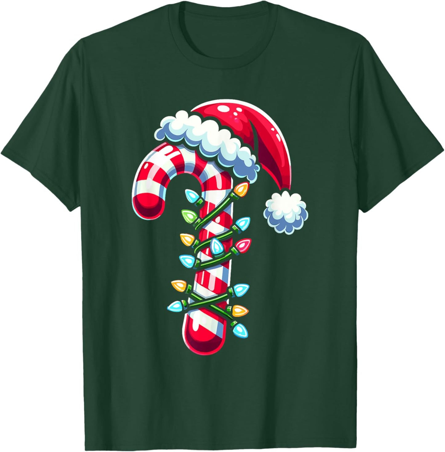 Candy Cane Boys Kids Christmas Santa Women Men T-Shirt - T-Shirt | Forest