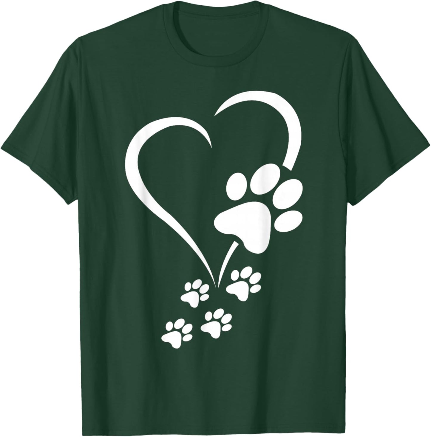 Baby Dogs Heart - Dog Paws Heart Print T-Shirt - T-Shirt | Forest
