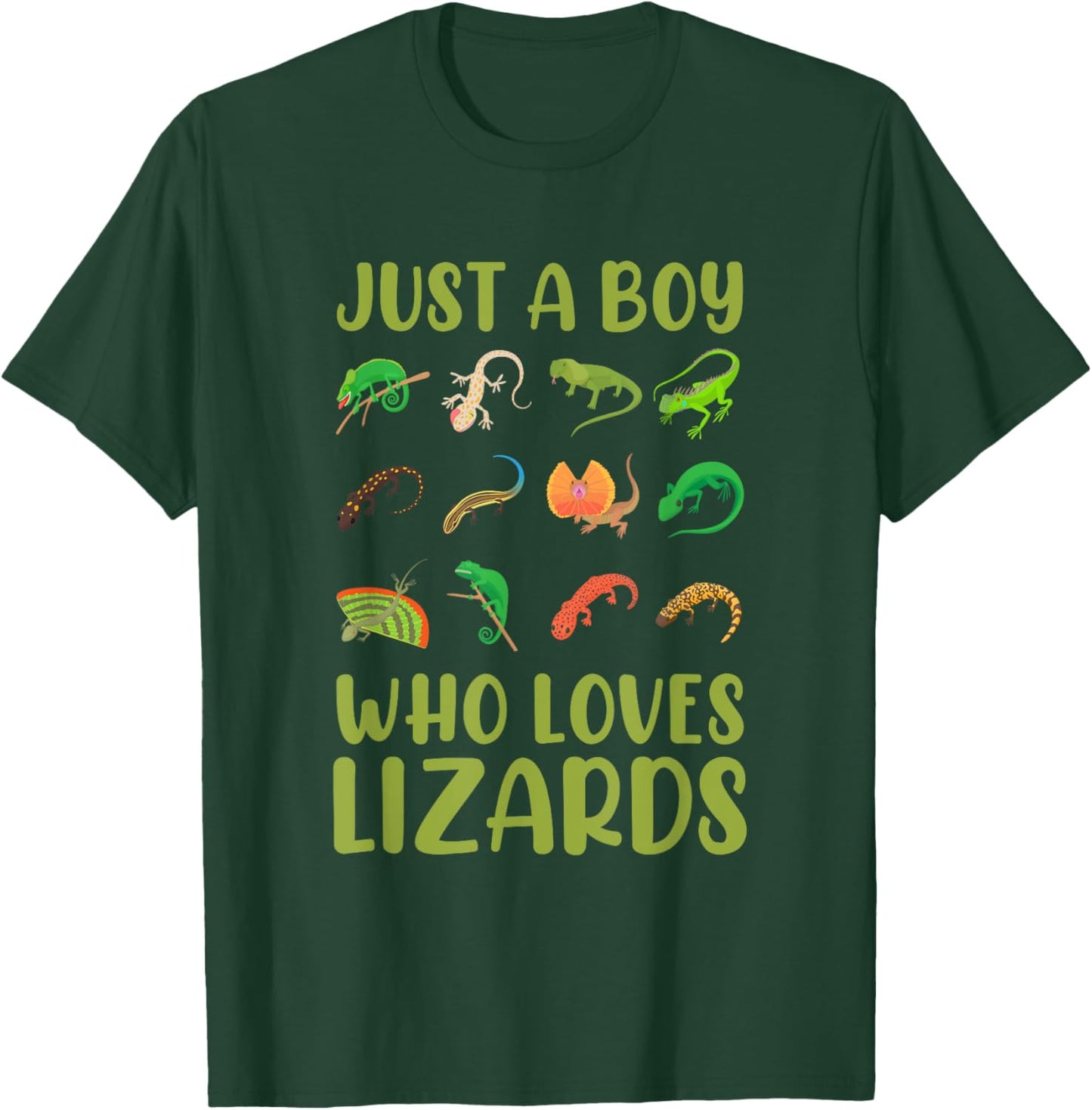 Kids Reptile Bearded Dragon Just A Boy Who Loves Lizards T-Shirt - T-Shirt | Forest