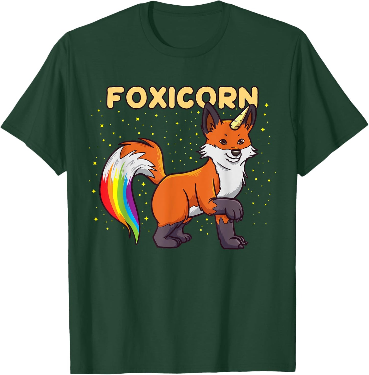 Foxicorn - Magical Kawaii Fox Unicorn Rainbow Animal T-Shirt - T-Shirt | Forest