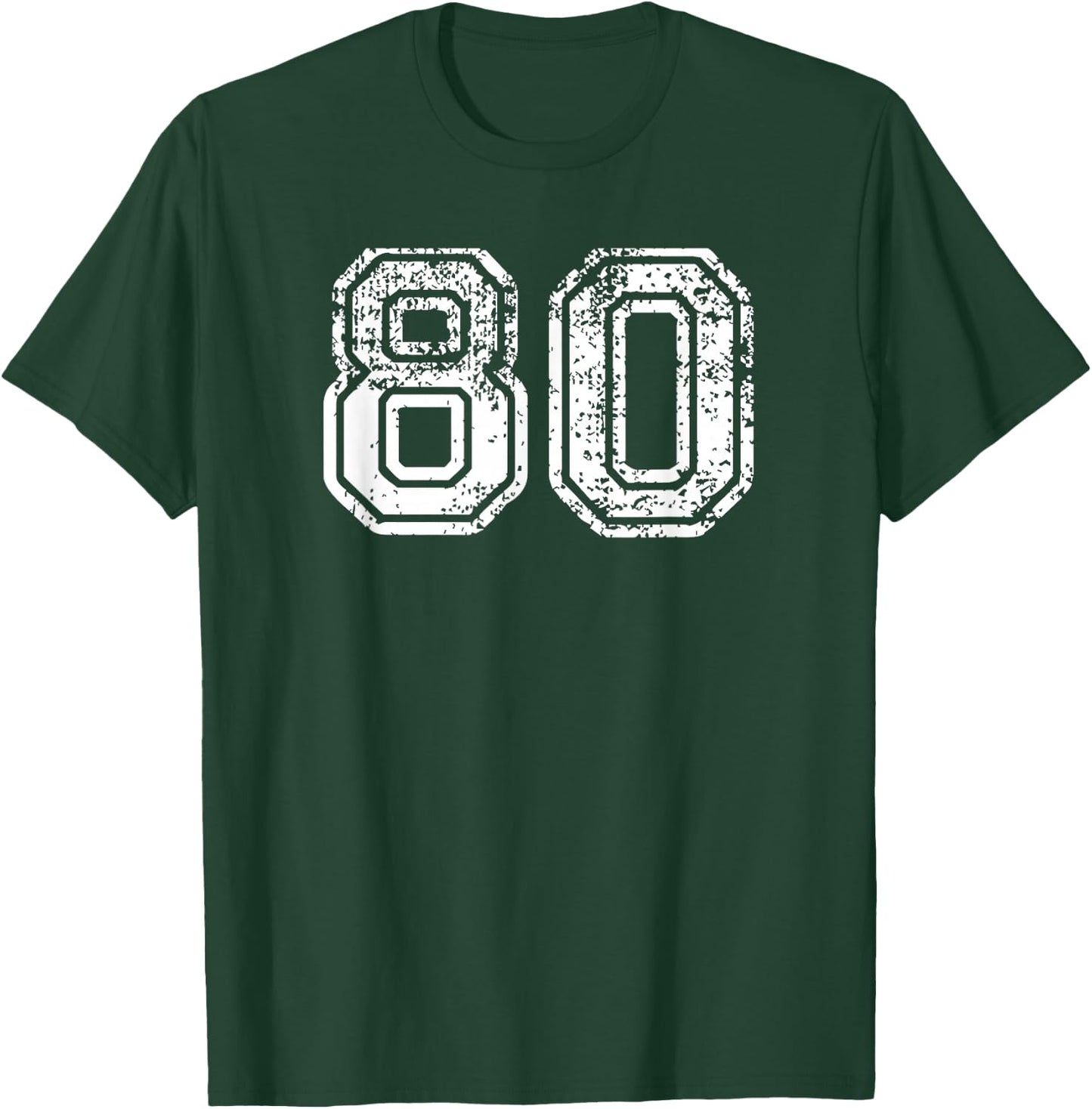 Number 80 Shirt Baseball Football Soccer Birthday Gift T-Shirt - T-Shirt | Forest