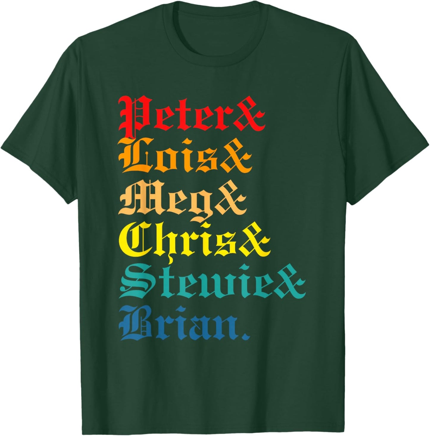 Peter& Lois& Meg& Chris& Stewie& Brian Retro Apparel T-Shirt - T-Shirt | Forest