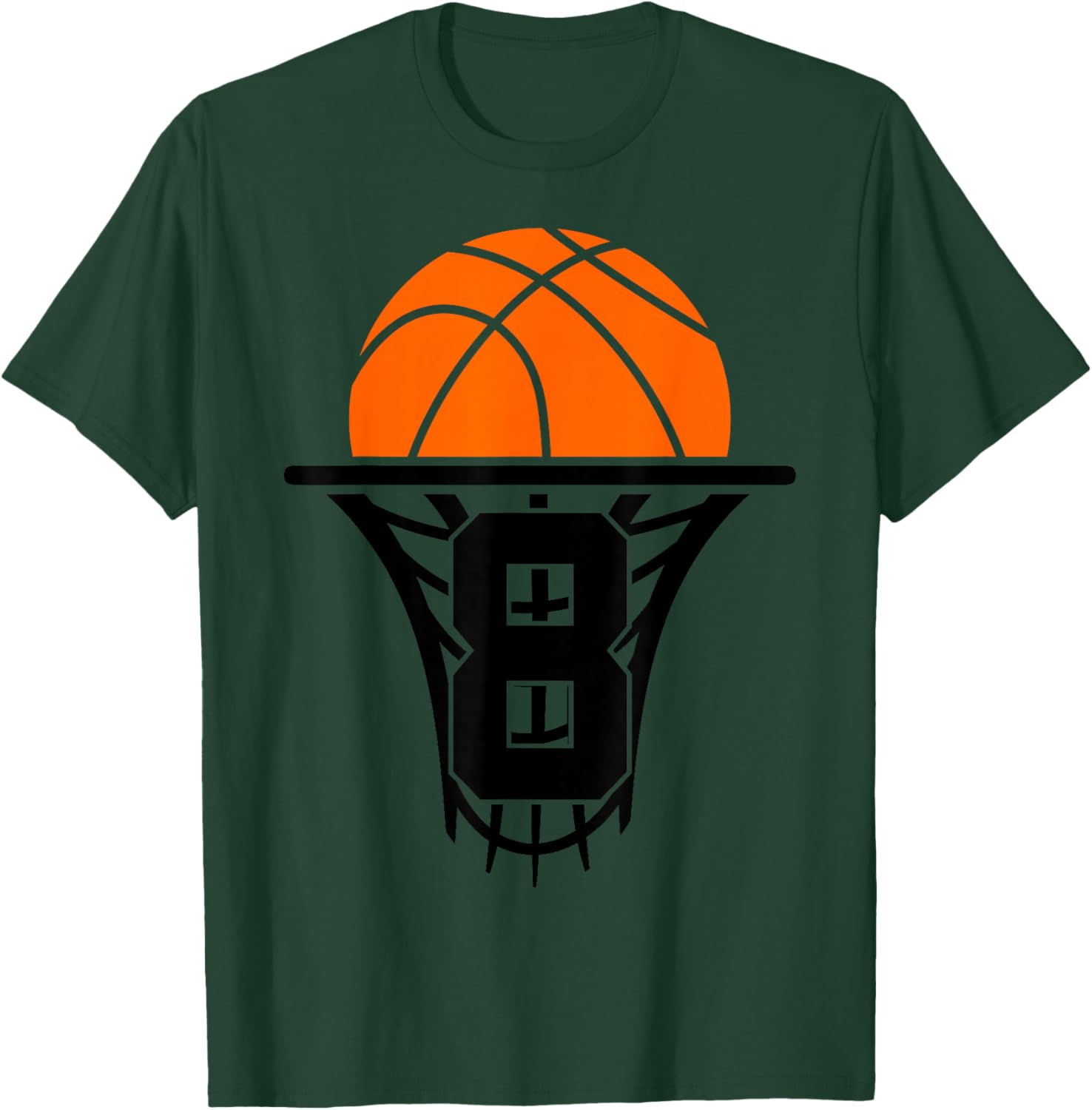 8 Years Basketball 8th Birthday T-Shirt - T-Shirt | Forest