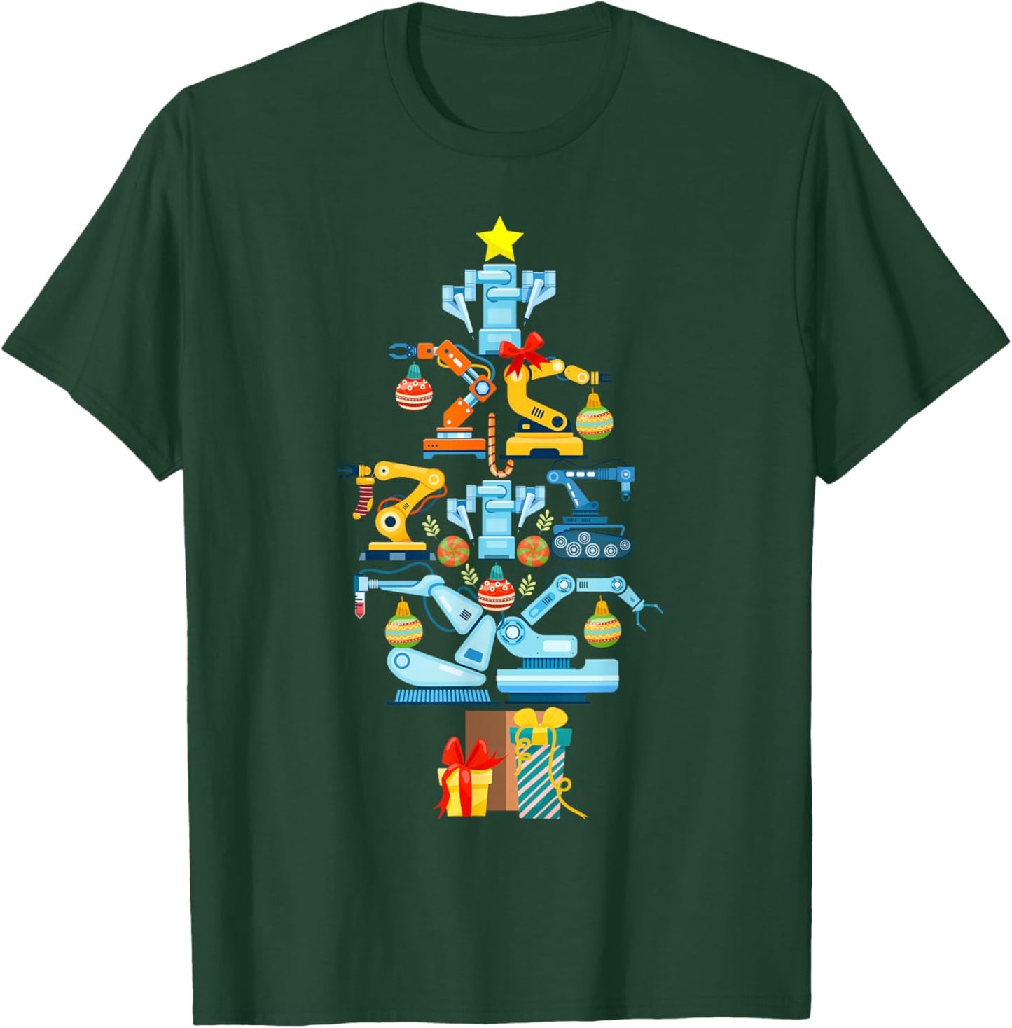 Robot Robotics Engineer Christmas Tree T-Shirt - T-Shirt | Forest