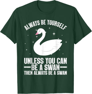 Cool Swan Design Women Waterfowl Bird Swan Lovers T-Shirt - T-Shirt | Forest