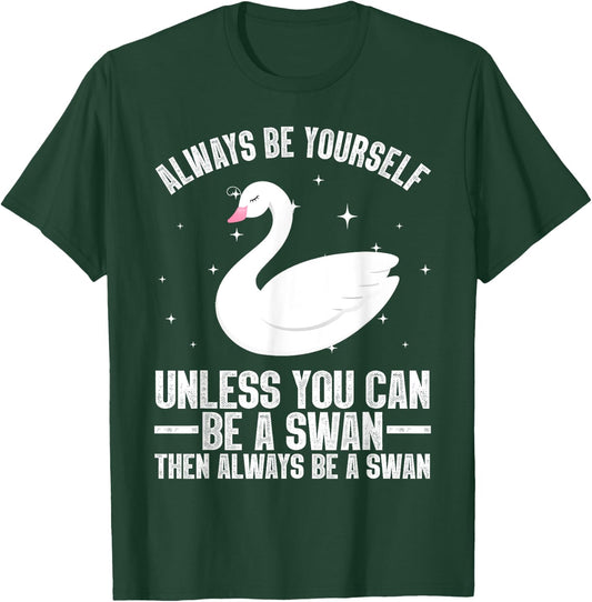 Cool Swan Design Women Waterfowl Bird Swan Lovers T-Shirt - T-Shirt | Forest