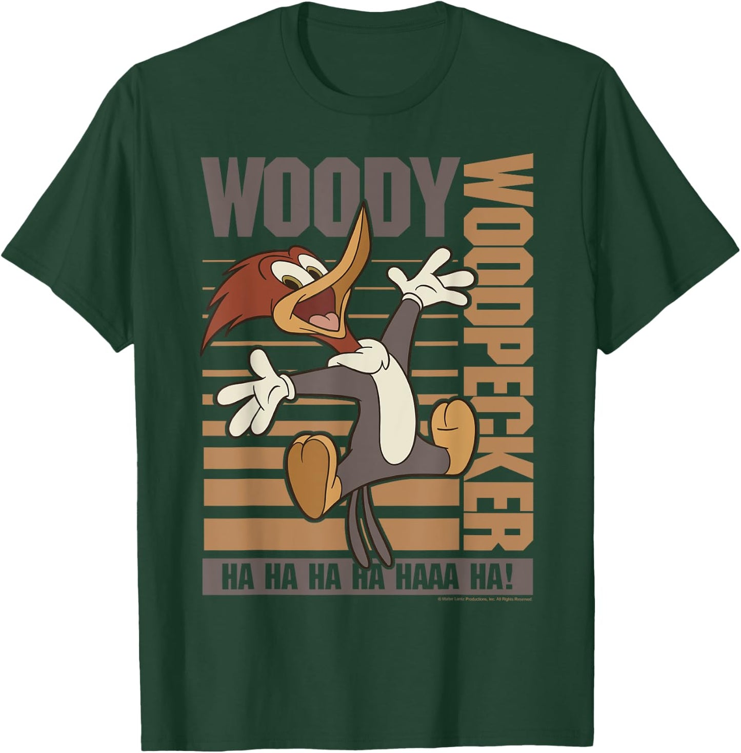 Woody Woodpecker Ha Ha Ha Jumping Poster T-Shirt - T-Shirt | Forest