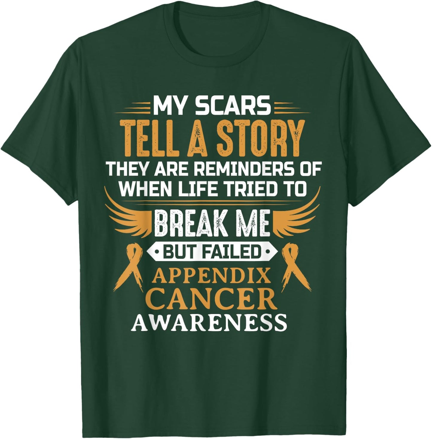 Appendix Cancer Awareness Survivor Ribbon Men Women T-Shirt - T-Shirt | Forest