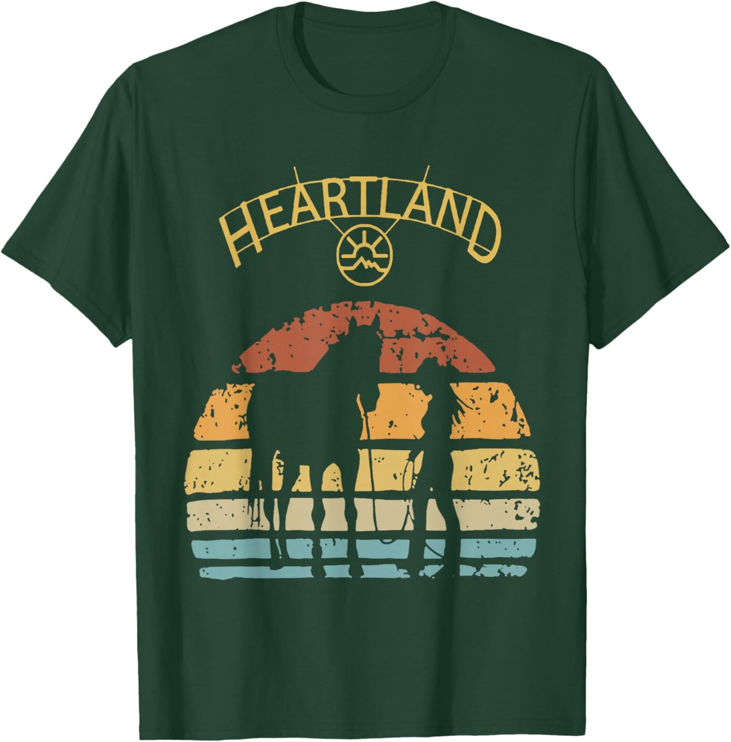 Heartland Retro Vintage Sunset T-Shirt - T-Shirt | Forest