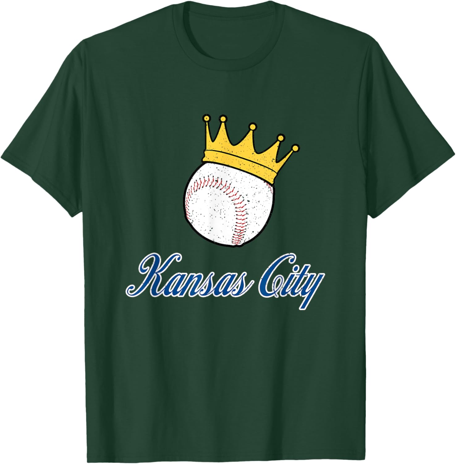 Vintage Baseball And Crown Kansas City T-Shirt - T-Shirt | Forest