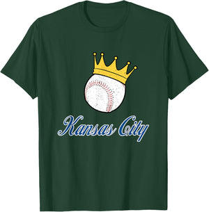 Vintage Baseball And Crown Kansas City T-Shirt - T-Shirt | Forest