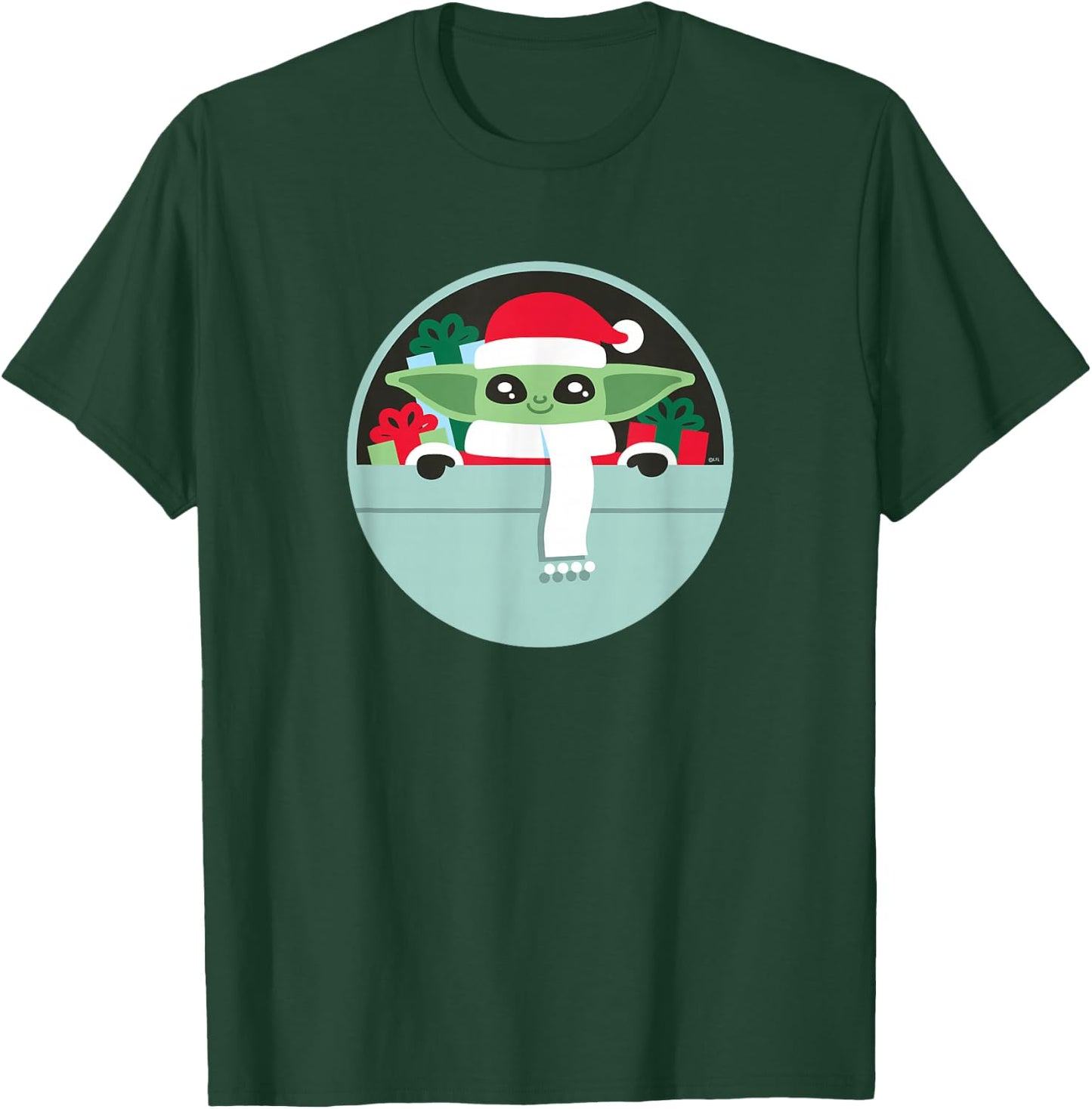 Star Wars The Mandalorian Grogu Loaded with Presents Holiday T-Shirt - T-Shirt | Forest