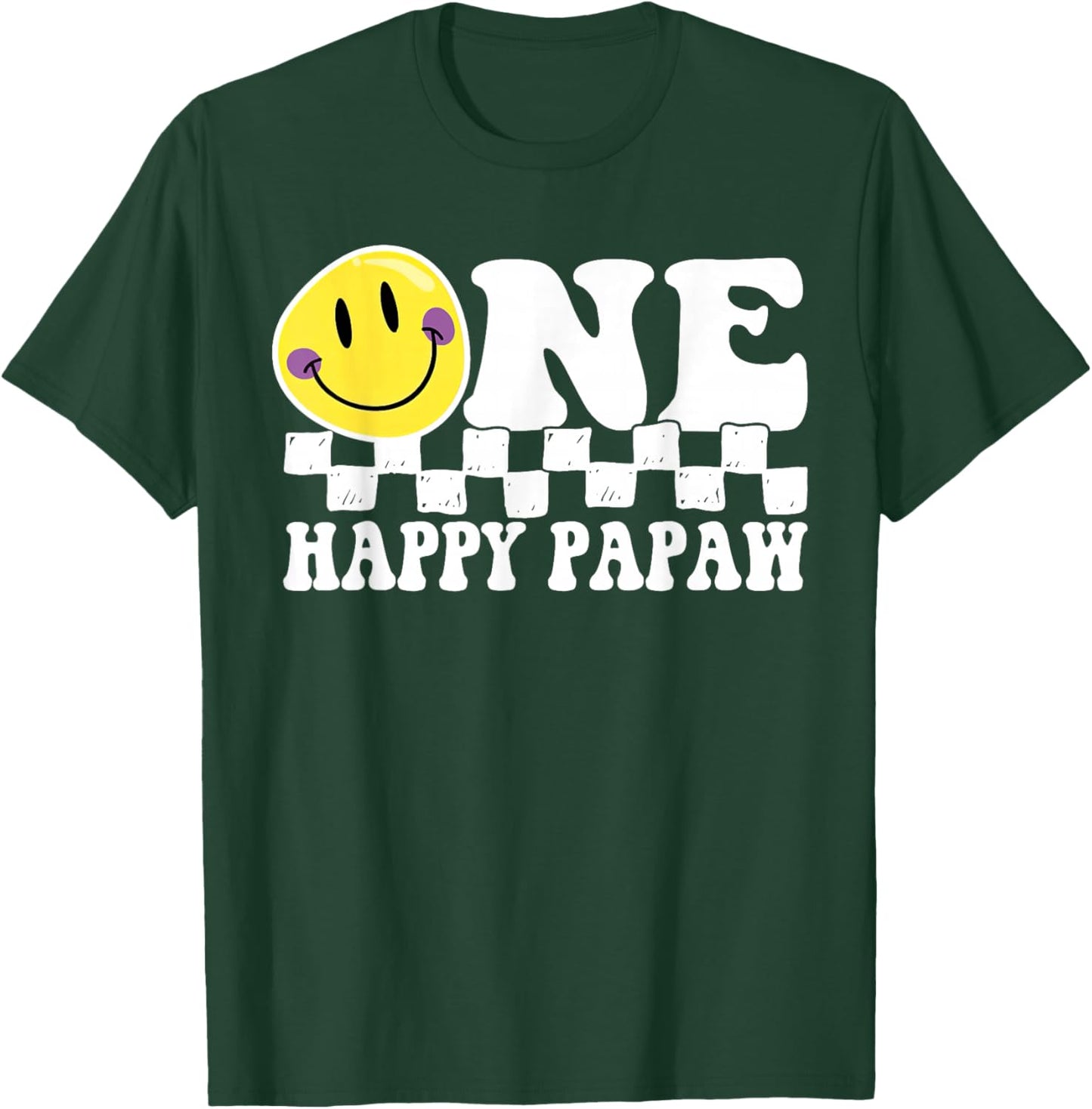 One Happy Dude Papaw 1st Birthday Family Matching T-Shirt - T-Shirt | Forest