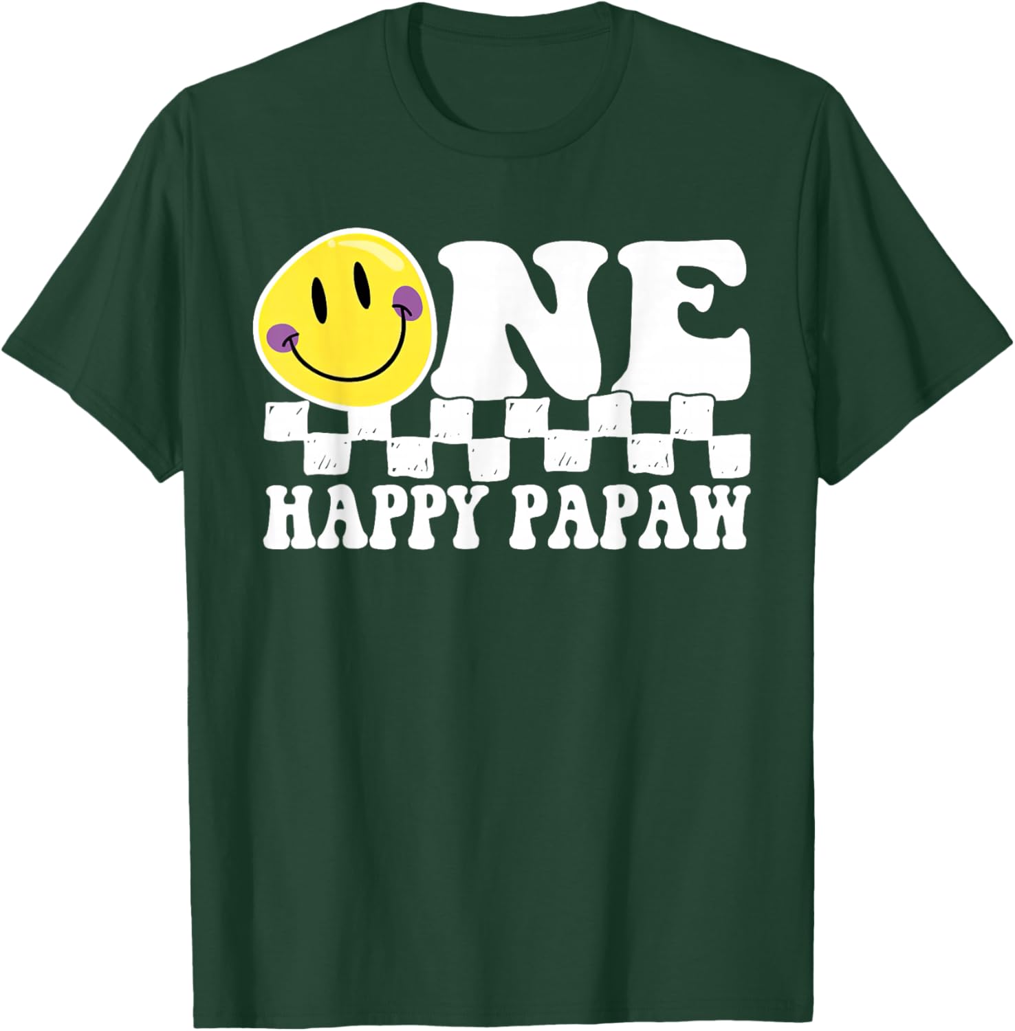 One Happy Dude Papaw 1st Birthday Family Matching T-Shirt - T-Shirt | Forest