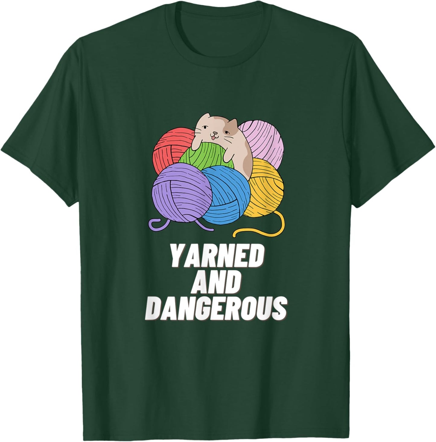 Yarned And Dangerous Funny Sewer Design Sewing Pun Sew Lover T-Shirt - T-Shirt | Forest