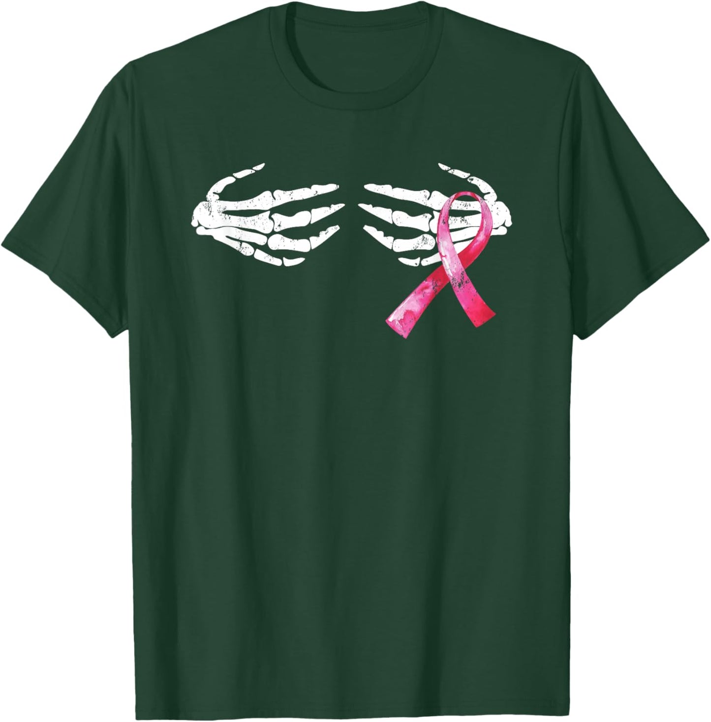 Breast Cancer Awareness Skull Boobs Hand T-Shirt - T-Shirt | Forest