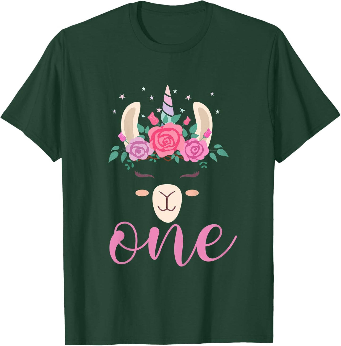 Kids 1 year Old Llamacorn Birthday Party Llama Unicorn 1st Gift T-Shirt - T-Shirt | Forest