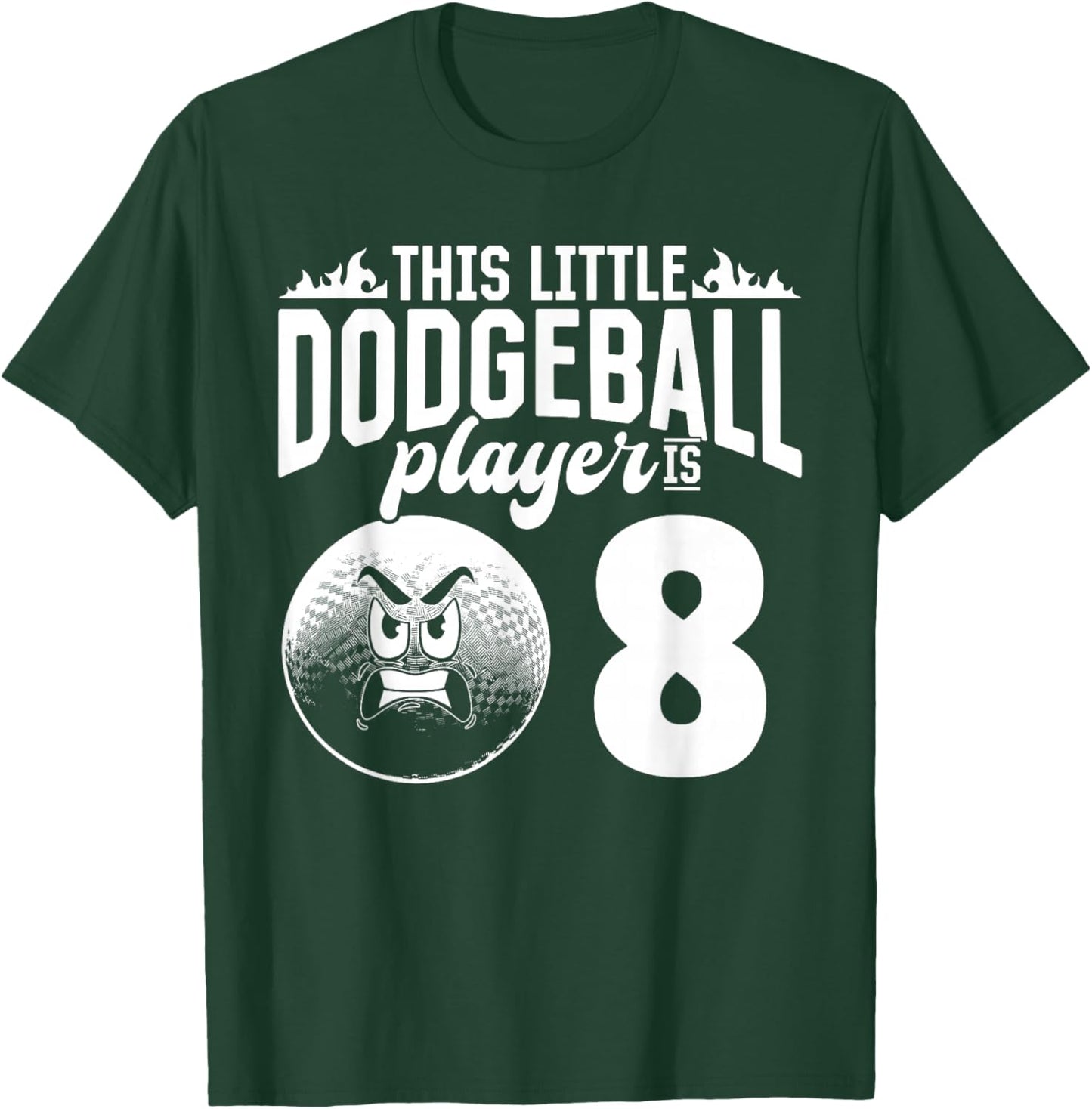 Dodgeball Player 8th Birthday - 8 Years Old Dodgeball Player T-Shirt - T-Shirt | Forest