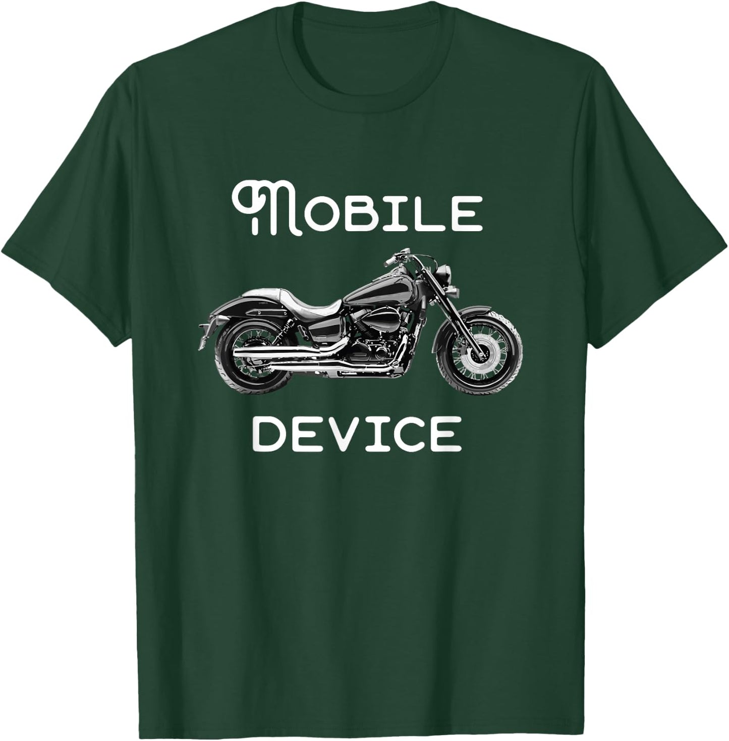Mobile Device - Clever Motorcycle T-Shirt - T-Shirt | Forest