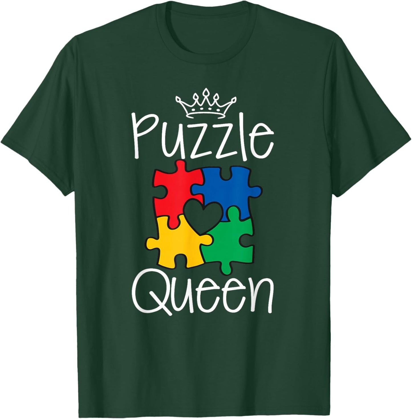 Funny Puzzle Queen Jigsaw Puzzle Lovers Dissectologist T-Shirt - T-Shirt | Forest