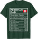 Peruvian Dad Nutrition Facts National Pride Gift Dad T-Shirt - T-Shirt | Forest